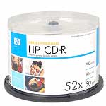 CD HP cdr inkjet printable Full Face white top 52 speed 50 pack
