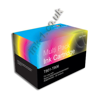 GB ink set of 6 T0801 - T0806 Epson R285 R360 RX560 RX585 RX685