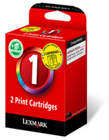 Original 18C0781 Lexmark No1 Inkjet Cartridge Twin Pack Colour I Original 18C0781 Lexmark No1 Inkjet Cartridge Twin Pack Colour I